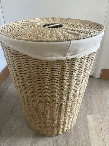 Wicker laundry basket with - wicker,