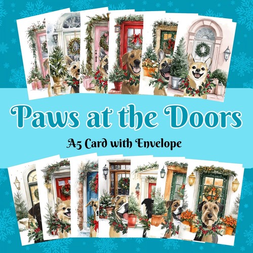 Dog breed christmas - dog, card