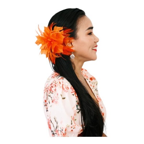 Women flower feather hair - women,