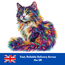 Colored Cat 3D Wooden Puzzle