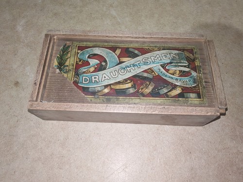 Vintage wooden draughts men - wooden,