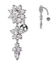 Titanium reverse dangle belly - titanium,