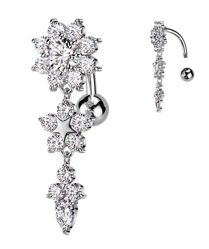 Titanium reverse dangle belly - titanium,