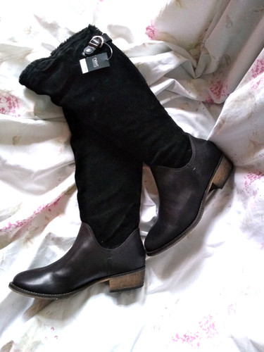 Next black real leather - ,