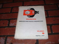 GENUINE HONDA XL250 DEALERS ILLUSTRATED PARTS CATALOGUE. 1977.FREE U.K. POST