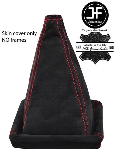 Red stitching real suede - suede, gear