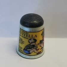 Vintage Sterling Silver Enameled Thimble Advertising Viyella