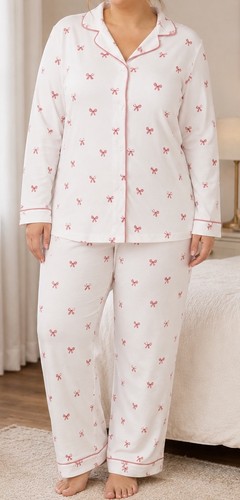 Bow print pyjamas size - bow,