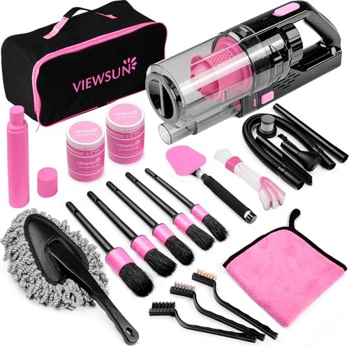 17pcs car cleaning kit pink - 17pcs,