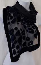 Black/ Blue Rectangular Scarf