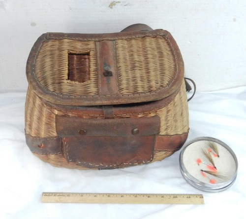Vintage fishing creel wicker - vintage,