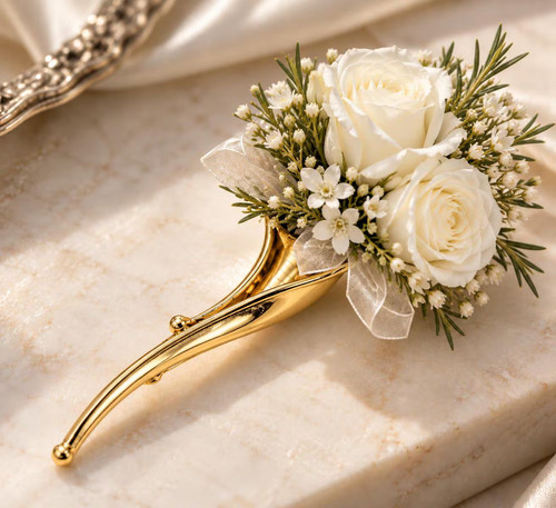 Antique gold finish posy - gold,