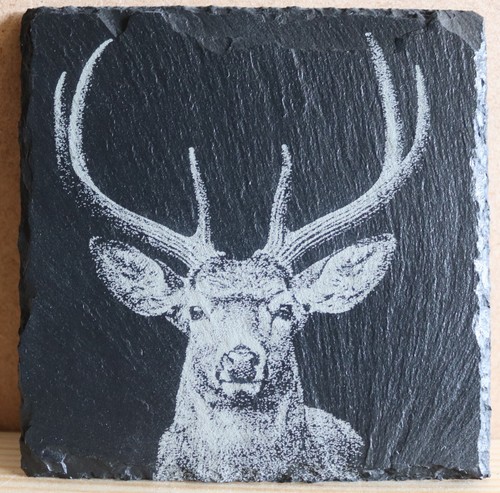 Engraved slate coaster with - slate,