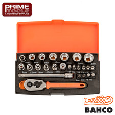 Bahco SL25 1/4" Drive 25 Piece Metric Drive Ratchet Socket Screwdriver Bit Set