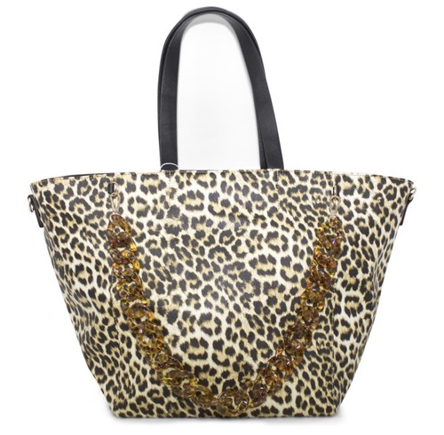 Ladies leopard print tote - leopard,