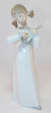 Lladro 7 3/4" Figurine 4871 Little Girl With Guitar Mandolin c1980s Excellent
