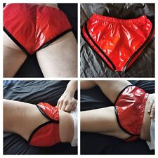 * SPLIT HIP * HI-CUT SPRINTER SHORTS IN GLOSSY PU-COATED NYLON TAFFETA (XS-3XL)
