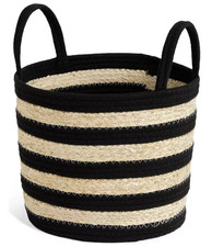 Cotton Rope Basket Blanket Woven Storage Organiser Nursery Laundry 26cm - NEW