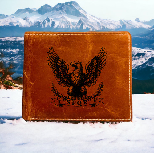 Roman eagle leather wallet - roman,