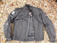 Motorcycle jacket FURYGAN size L 40" black + liner 20" cuff to arm