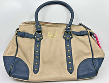 Pauls Boutique London blue and cream Faux Leather Satchel Bag, Preowned