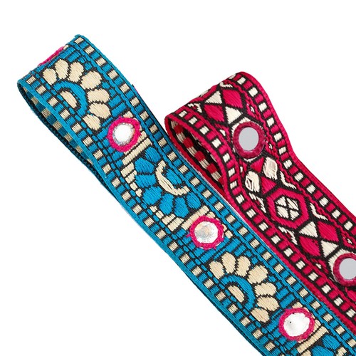 Indian mirror embroidery trim - mirror,