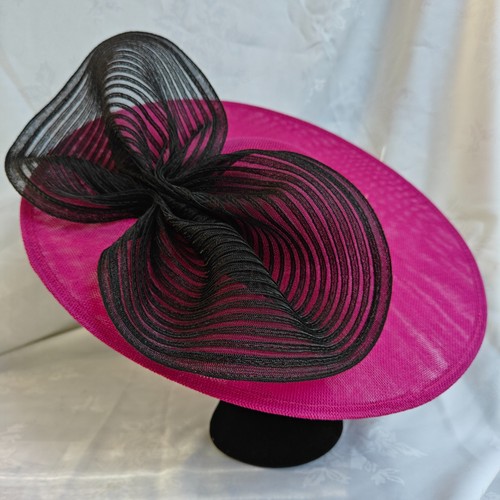 Dark pink black bow wide - pink,