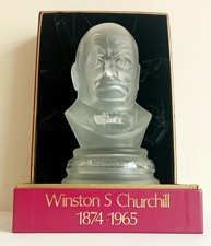 Royal Doulton Winston Churchill Frosted Glass Bust. Limited Edition (250) Boxed