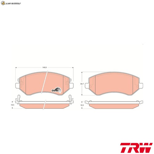 Brake pad set disc - disc,