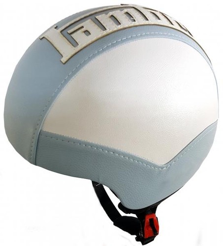 Vintage faux leather helmet - faux,