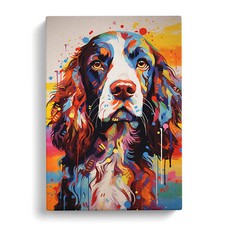 English Springer Spaniel Futurism Canvas Wall Art Print Framed Picture Decor