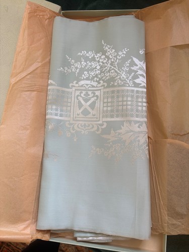 Vintage blue damask tea - blue,