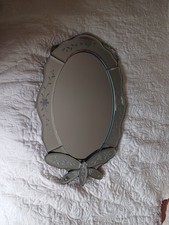 Vintage Past times etched bevelled butterfly floral venetian oval mirror