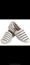 Espadrilles Saint James cream navy UK 4.5 8.5 Canvas Rope Soled Made in France