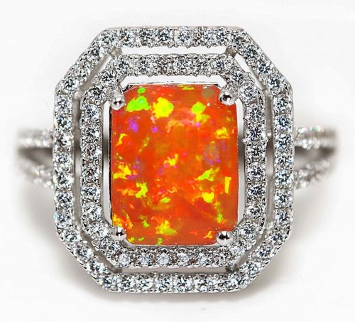 Red fire opal 925 - fire,