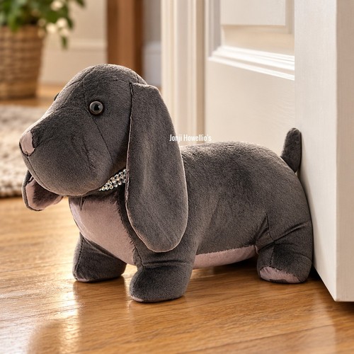 Dog door stop diamante - dog,