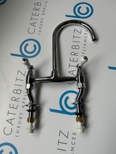 UNUSED Traditional Kitchen Bridge Mixer Tap round Neck handles CHROME