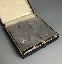 Antique Set Of Seven Silver
