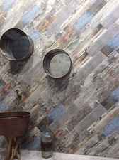 Reclaimed Rustic Blue Da Vinci Wood Effect Porcelain Wall/Floor Tile 15 x 60cm