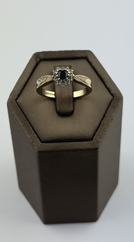 Sapphire and diamond - and, gold