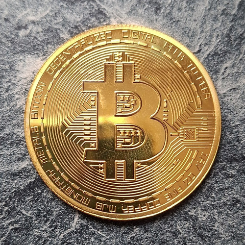 Gold coloured bitcoin - gold-coloured, novelty