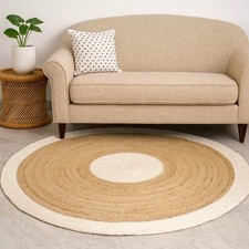 Rug Jute Round 100% Natural