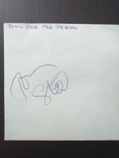  Signed page by TOMMY STEELE  excellent item large  clear ink signature 