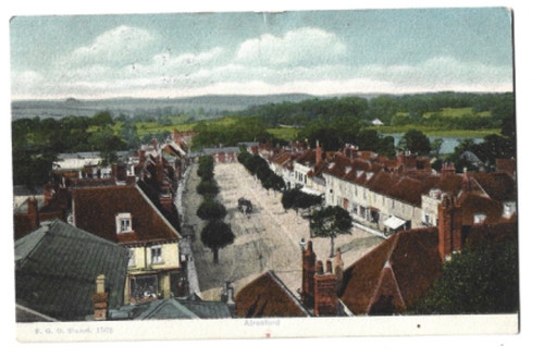 Printed postcard the town - postcard, of
