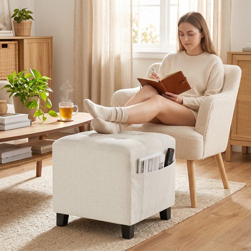 Homcom small ottoman with - with, side