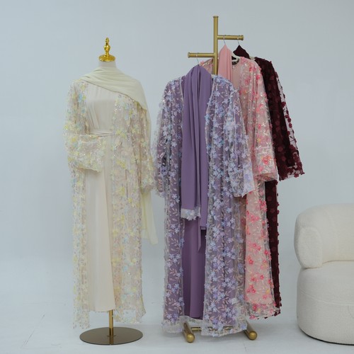 Muslim women open cardigan - open,