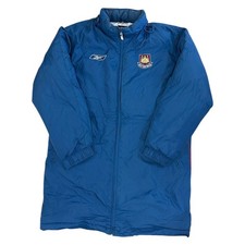 Reebok West Ham United Padded Training Jacket 90s Winter Blue Mens Medium