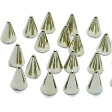 200 Silver Tone Metallic Rock Punk Acrylic Spike Rivet Tiny Stud 4X6mm Nail art