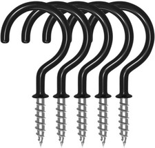 100 Pack Cup Hooks, Vinyl Coated Screw-Plant Hooks, Indoor & Outdoor, 1-1/4 inch