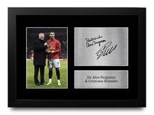 Cristiano Ronaldo & Sir Alex Ferguson Manchester United Signed for Football Fans